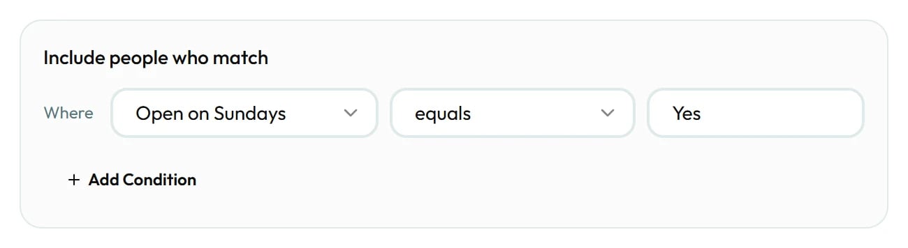 Fields from a matched set appear when you build a group.