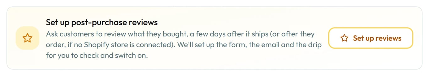One click makes the form, the email and the drip.
