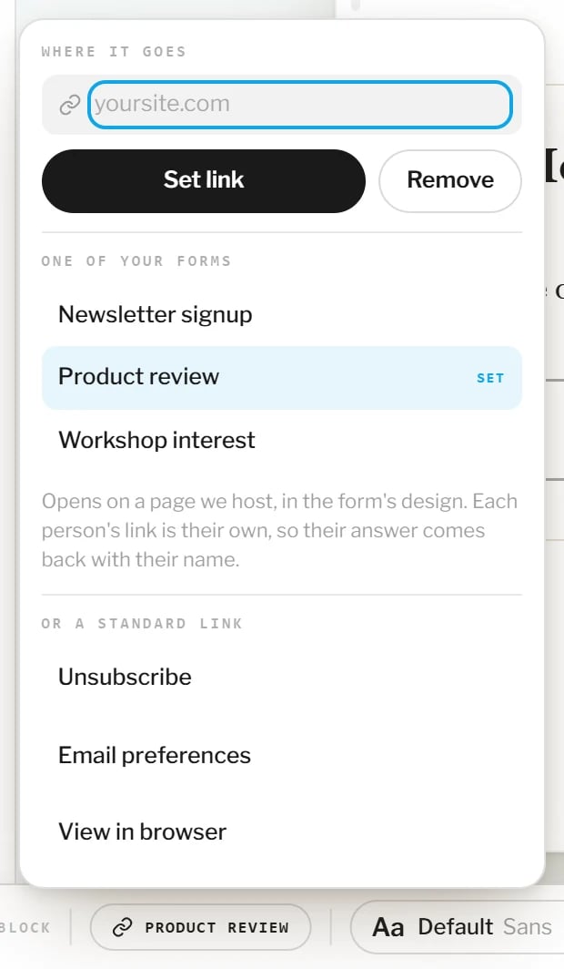 Link any button to one of your forms.