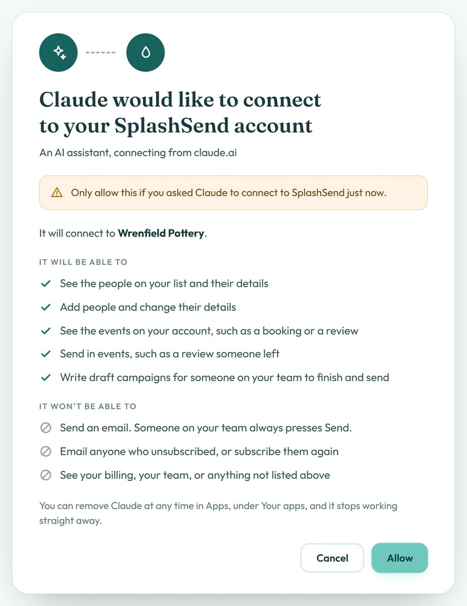 The allow screen for Claude, with what it will and won't be able to do.