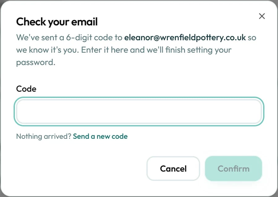 If you signed up with Google, we email you a code before setting your password.