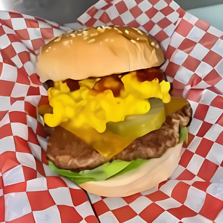 Supreme Smash Mac & Cheese Burger