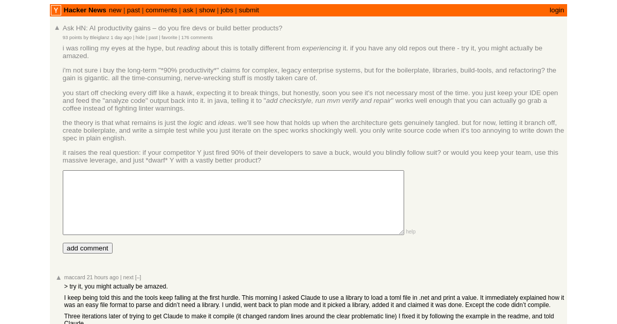 Ask HN: AI productivity gains – do you fire devs or build better products?