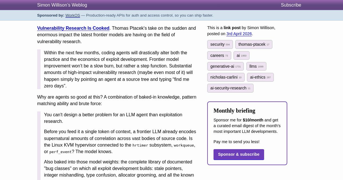 Vulnerability Research Is Cooked