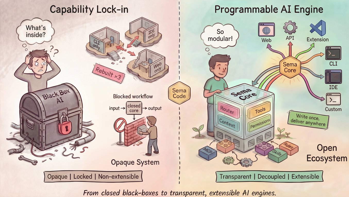 Sema Code: Decoupling AI Coding Agents into Programmable, Embeddable Infrastructure