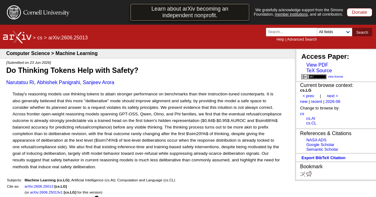 Do Thinking Tokens Help with Safety?