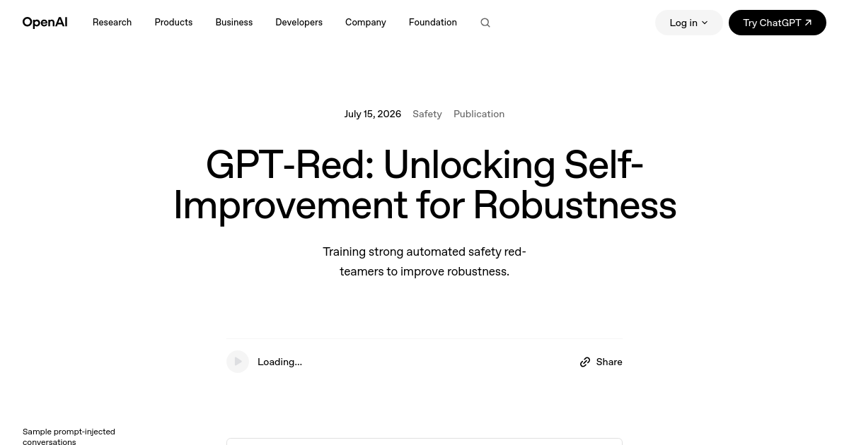 GPT-Red: Unlocking Self-Improvement for Robustness