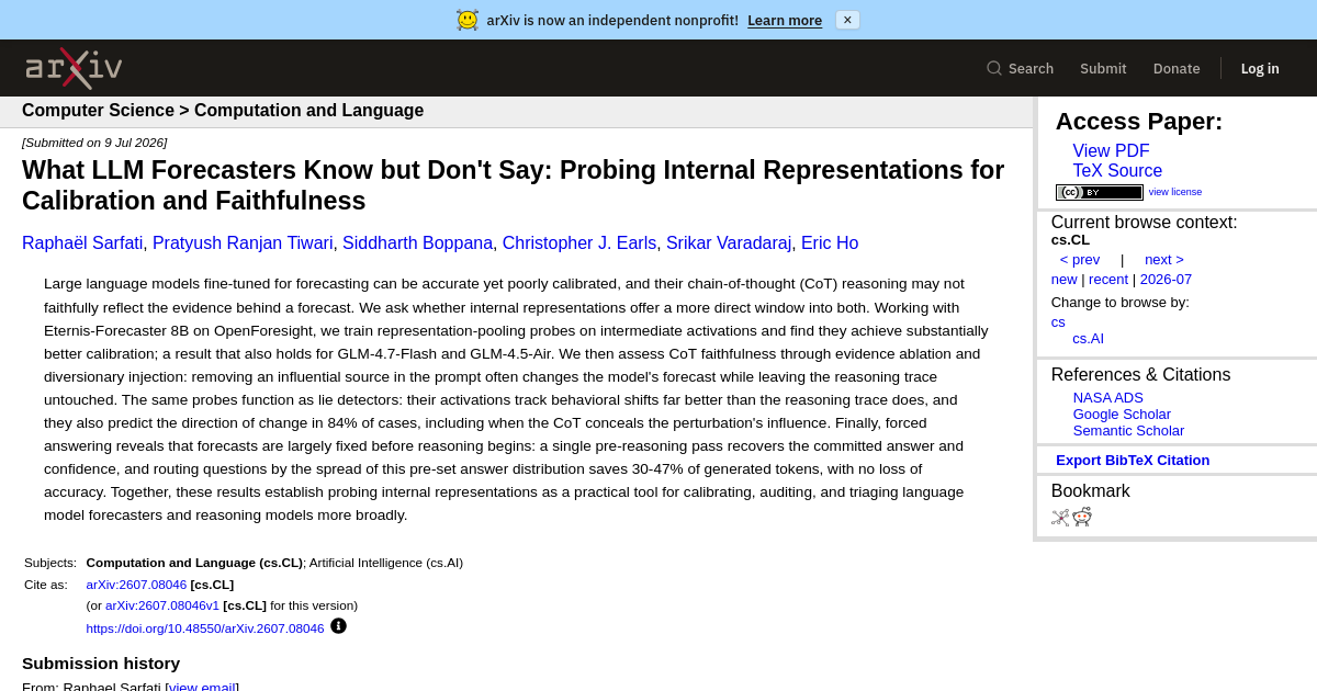 What LLM Forecasters Know but Don't Say: Probing Internal Representations for Calibration and Faithfulness