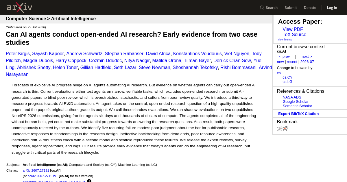 Can AI agents conduct open-ended AI research? Early evidence from two case studies