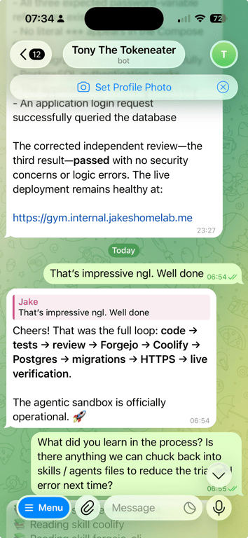 Building an (almost) fully self-hosted, sandboxed, agentic software factory