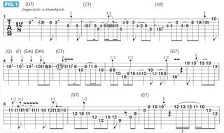 Guitar World 588 Jim Oblon lesson: Combining major and minor pentatonics with chromatics