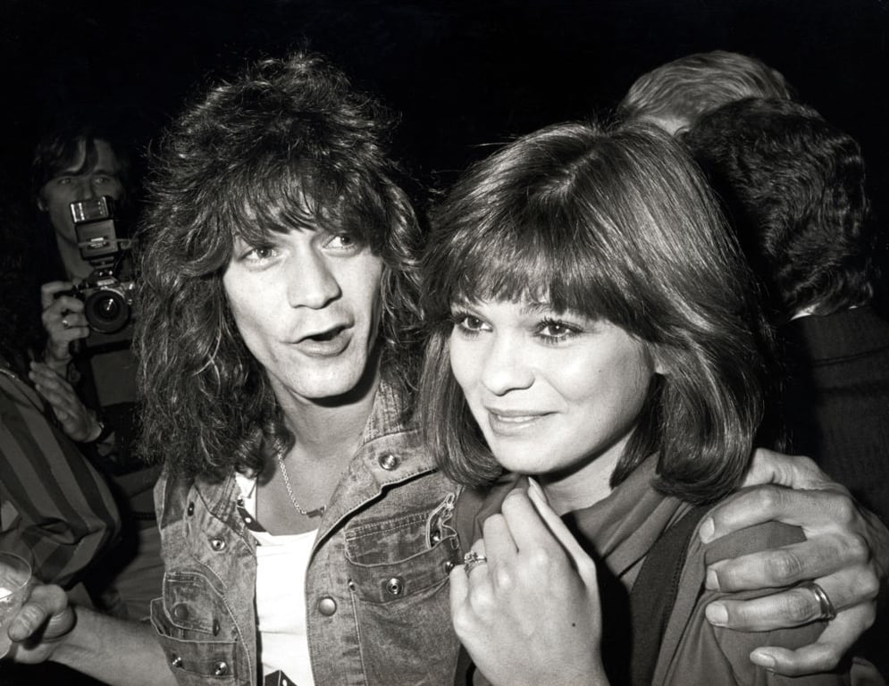 Eddie Van Halen and Valerie Bertinelli during "Brainstorm" Los Angeles Premiere at Cinema Dome in Los Angeles, California, United States