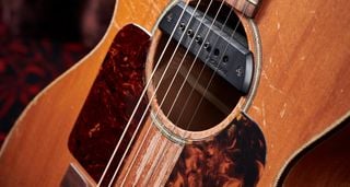 Eric Bibb's Lottonen guitar with a pickup in the soundhole: "It&rsquo;s wonderfully warm and funky, one of my go-to guitars,&rdquo; he says