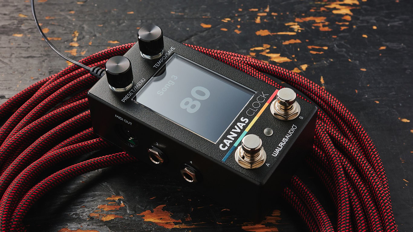 Walrus Audio Canvas Clock - MIDI management controller pedal with large screen, two control knobs and two footswitches