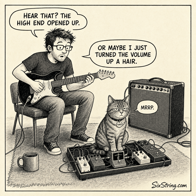 String Theory #47: The Quiet Is in the Pedalboard cartoon image