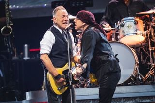 Bruce Springsteen and Steve Van Zandt perform on stage at Estadio C&iacute;vitas Metropolitano on June 12, 2024 in Madrid, Spain