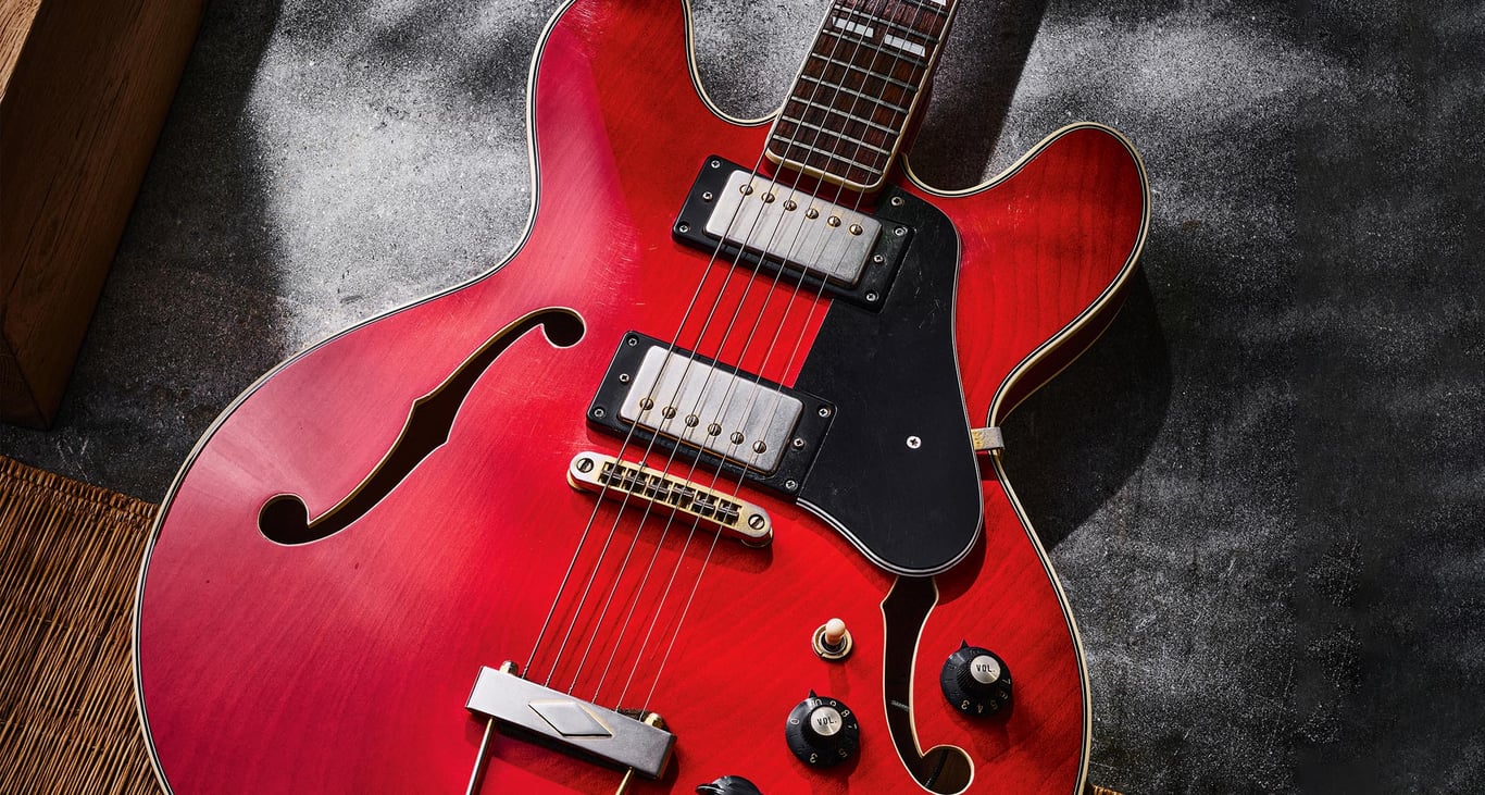 Typical of the so-called &lsquo;Lawsuit Era&rsquo; electrics made in Japan is this 1975 Ibanez copy of a Gibson ES-335, which at time of writing is up for auction at guitar sales specialist Gardiner Houlgate as&nbsp;part of a collection of Japanese guitars