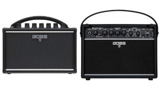 Boss Katana Mini and Mini X amps side-by-side