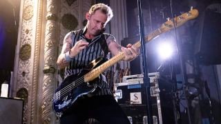 Mike Dirnt of Green Day performs live at the Lollapalooza After Party at The Metro on July 29, 2022 in Chicago, Illinois.