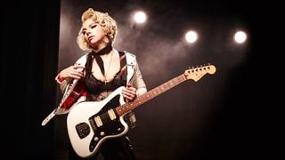 Samantha Fish, pictured with a Fender offset guitar