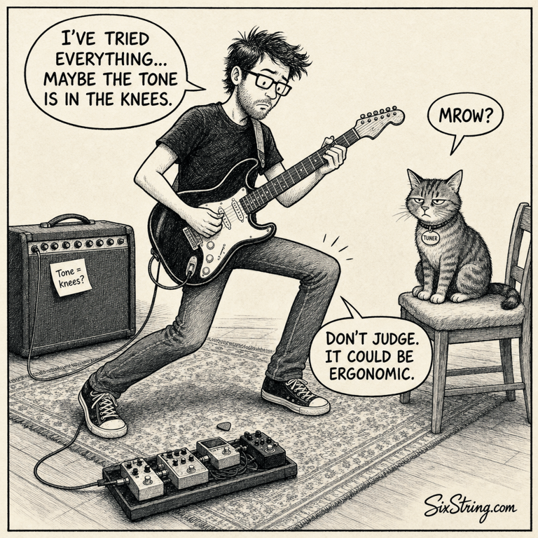 String Theory #44: The Tone Is in the Knees cartoon image