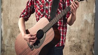 Mike testing an acoustic guitar