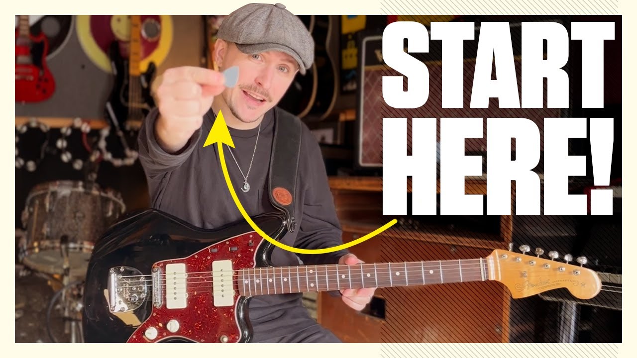 How to hold the guitar, pick strings and fret your first note! Beginners guitar lesson #1 - YouTube