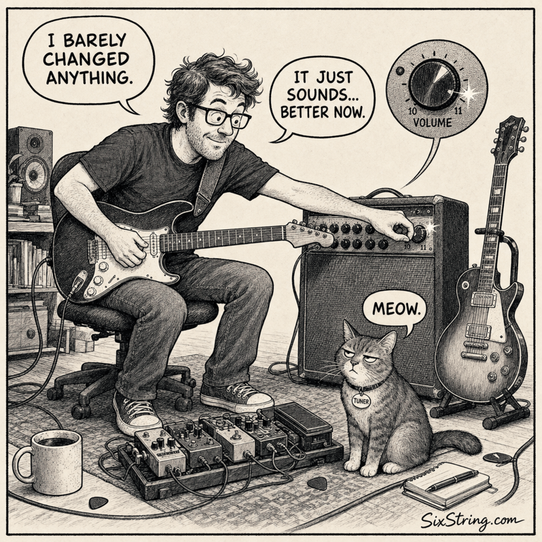 String Theory #52: The Perfect Tone Is 2% Louder cartoon image