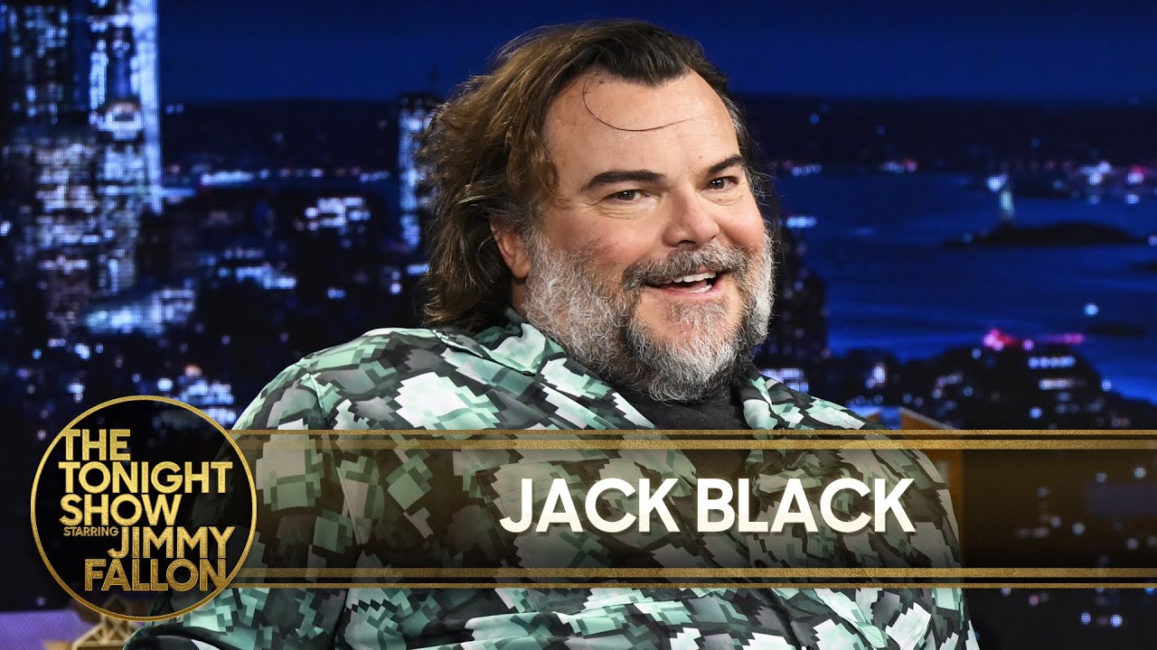 Jack Black Shreds the Guitar During Tonight Show Entrance; Talks Making Songs for A Minecraft Movie - YouTube