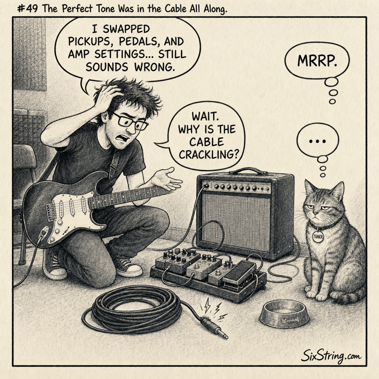 String Theory #49: The Perfect Tone Was in the Cable All Along cartoon image