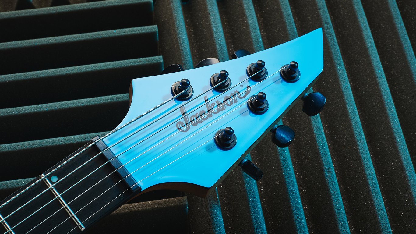 Headstock of the Jackson Pro Plus Series Signature Misha Mansoor Juggernaut ET6