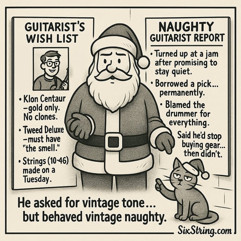 String Theory #28: Santa Checks the Guitarist’s List… Twice