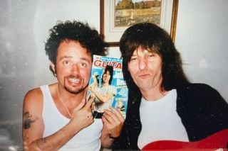 Steve Lukather and Jeff Beck with Guitar Techniques' Nov 1997 issue