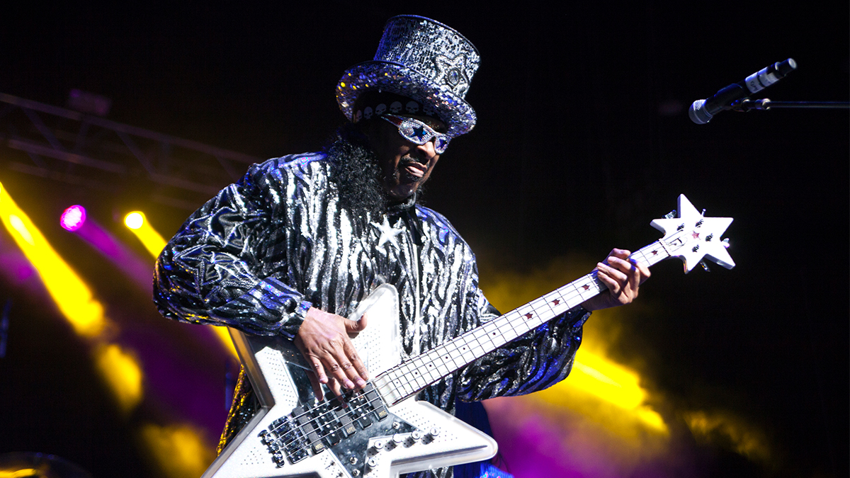 Bassist Bootsy Collins performs at PNC Music Pavilion on July 22, 2016 in Charlotte, North Carolina