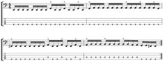 slap bass exercise with accents