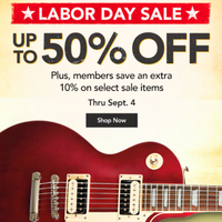 Musician&rsquo;s Friend:&nbsp;Up to 50% off Labor Day sale