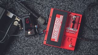 Two guitar pedals on the floor