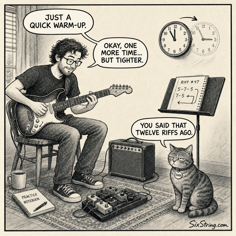 String Theory #46: The Same Riff, 47 Times cartoon image
