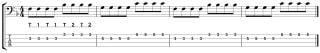 8th note slap bass groove
