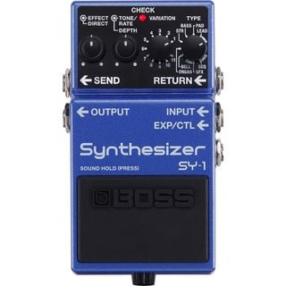 A Boss SY-1 Synthesizer guitar pedal