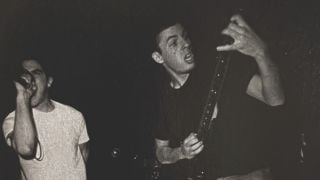 The Dillinger Escape Plan&rsquo;s Dimitri Minakakis [left] and Ben Weinman on stage near the turn of the century