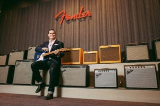Edward &lsquo;Bud&rsquo; Cole poses in Fender Flagship Tokyo&rsquo;s soundproof amp room.
