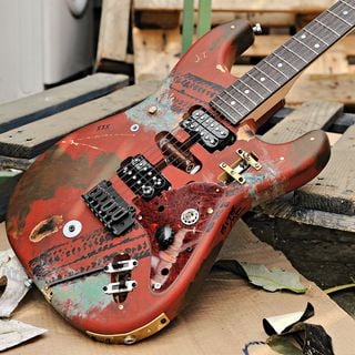 A Joe-X Rat electric guitar, built by American guitar builder James Tyler
