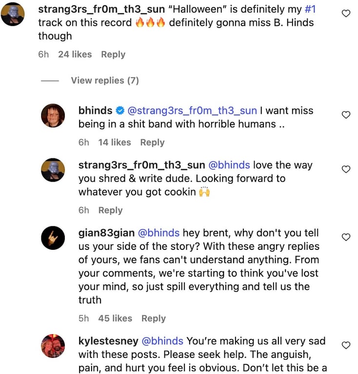 Brent Hinds comment