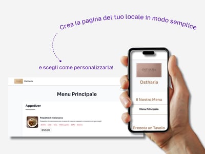 Custom restaurant web page on desktop and mobile