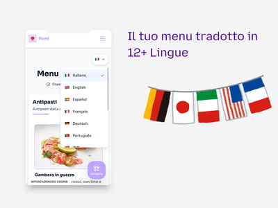 Menu digitale multilingua