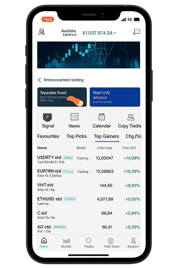 Lirunex Trading App Interface