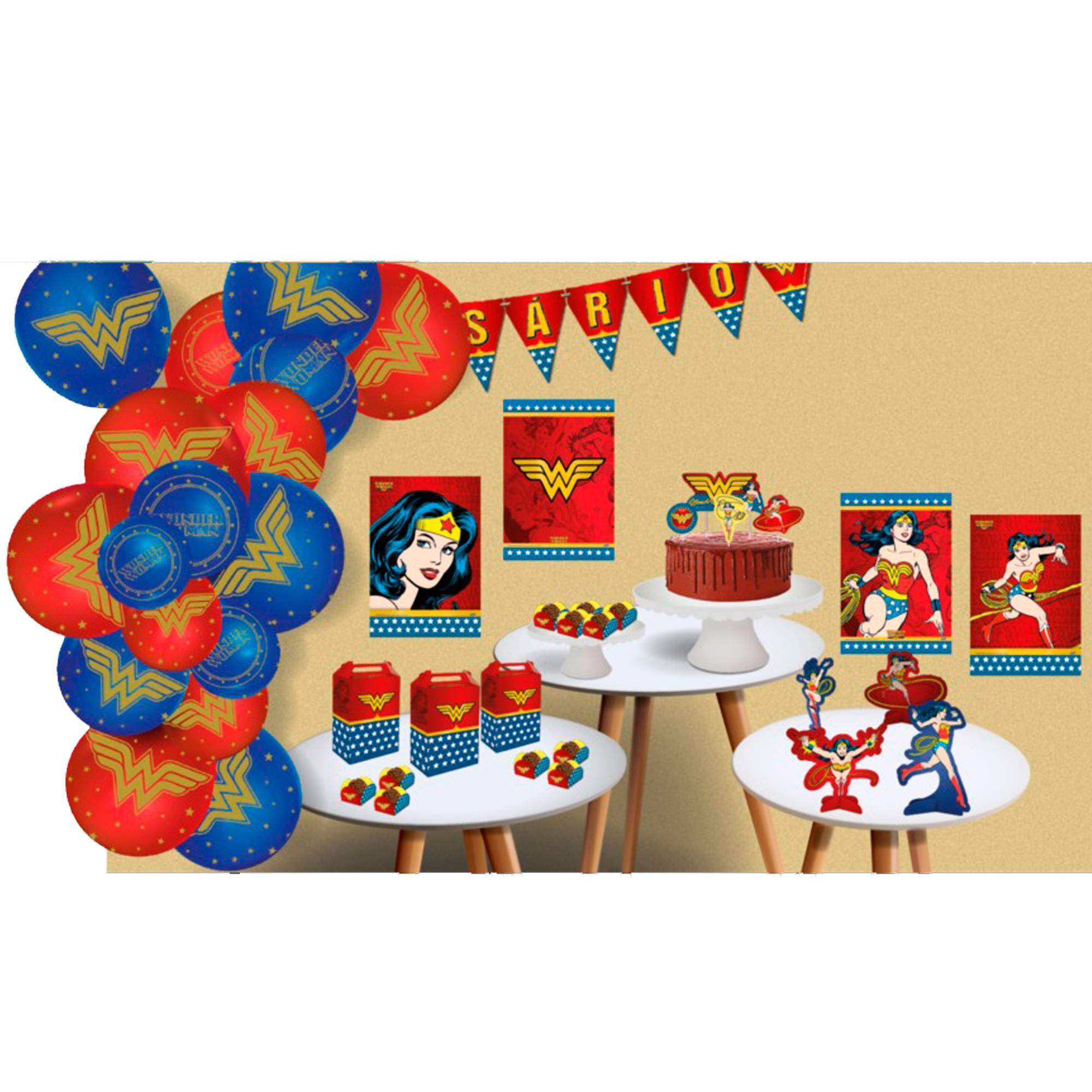 Kit Festa Mulher Maravilha - Só um bolinho Festcolor