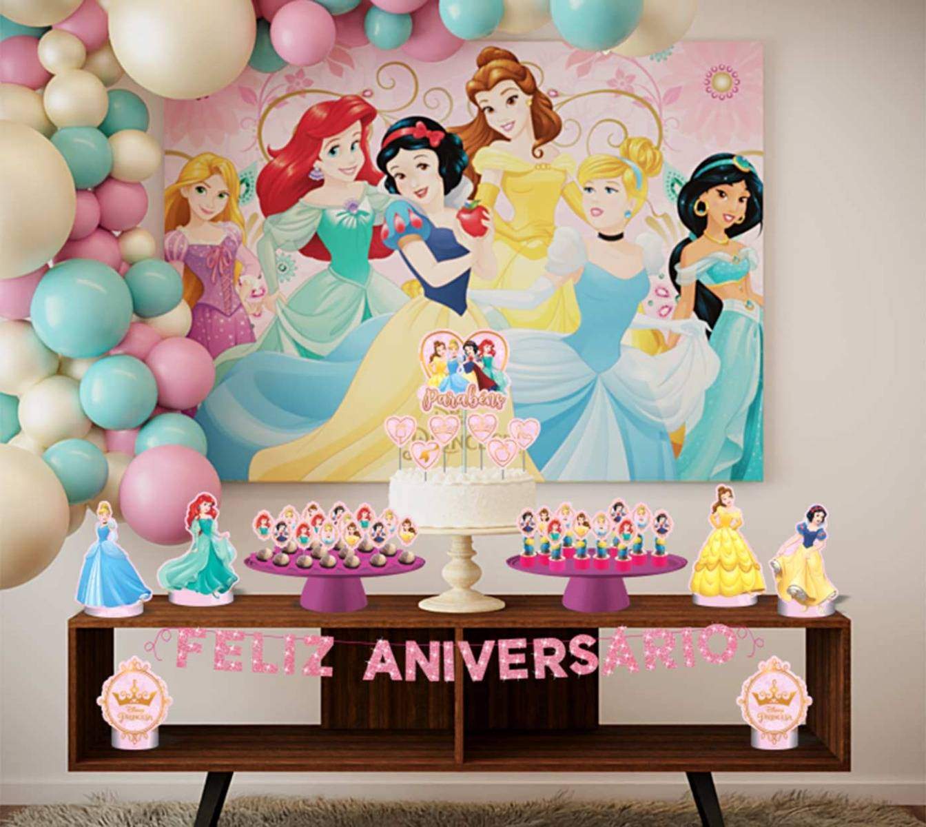 Kit Festa Princesas Disney Infantil