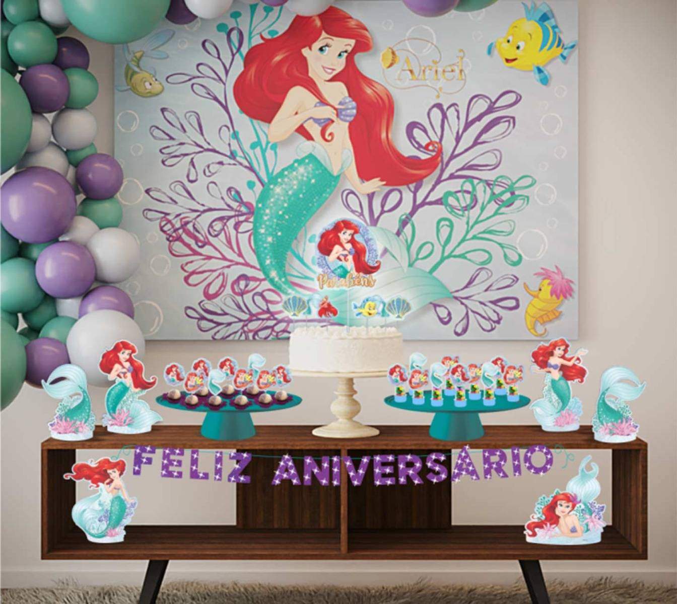 Kit Festa da Pequena Sereia Infantil